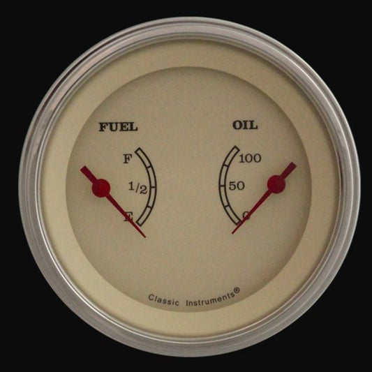Classic Instruments VT72SLF Vintage - Dual Gauge Oil & Fuel (240-33 OHM)