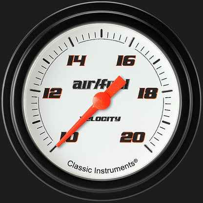 Classic Instruments VS394WBLF Velocity White 2 5/8" Air Fuel Ratio Gauge