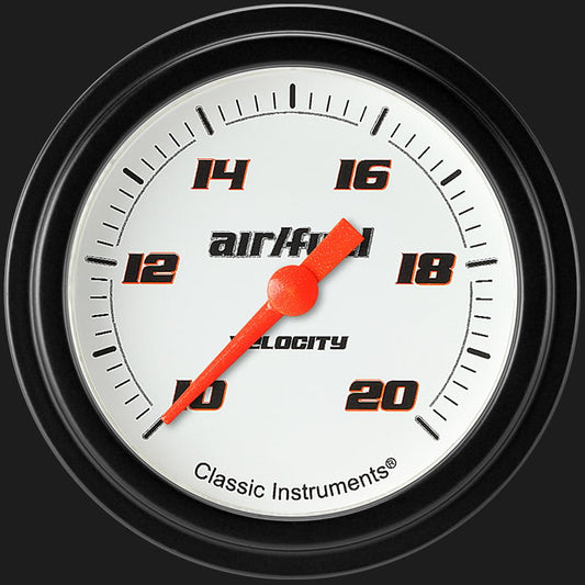 Classic Instruments VS394WBLF Velocity White 2 5/8" Air Fuel Ratio Gauge