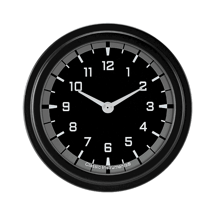 Classic Instruments AX92GBLF AutoCross Gray 2 5/8" Clock