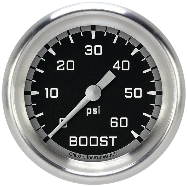 Classic Instruments AX343GAPF Autocross Gray 2 5/8" Boost Gauge, 60 psi
