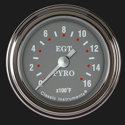 Classic Instruments SG198SLF Silver Gray 2 1/8" Exhaust Gas Temp. Gauge