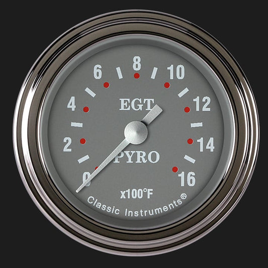 Classic Instruments SG198SLF Silver Gray 2 1/8" Exhaust Gas Temp. Gauge