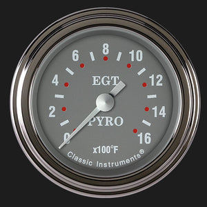 Classic Instruments SG198SLF Silver Gray 2 1/8" Exhaust Gas Temp. Gauge