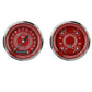 Classic Instruments V8RS02SHC V8 Red Steelie - 2 Gauge Set 3-3/8" Speedo & 3-3/8" Quad