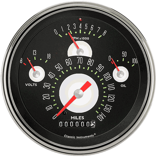 Classic Instruments TE40ASLF Tetra Series, Authentic Combination Gauge