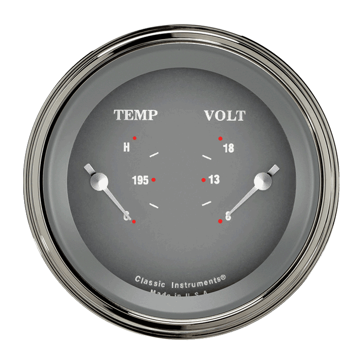 Classic Instruments SG74SLF SG - Dual Gauge 3-3/8" Temp & Volt