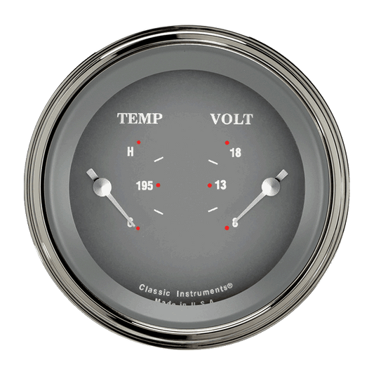 Classic Instruments SG74SLF SG - Dual Gauge 3-3/8" Temp & Volt