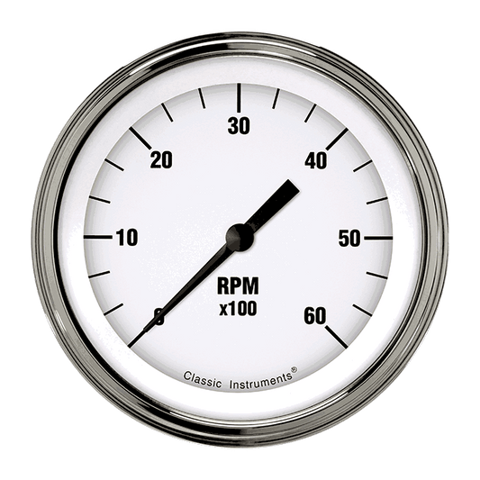 Classic Instruments WH60SLF White Hot - Tachometer 6K RPM 3-3/8"