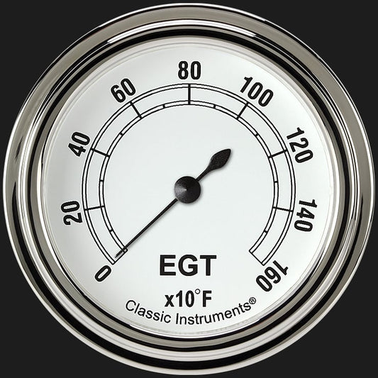 Classic Instruments CW398SLF Classic White 2 5/8" Exhaust Gas Temp. Gauge