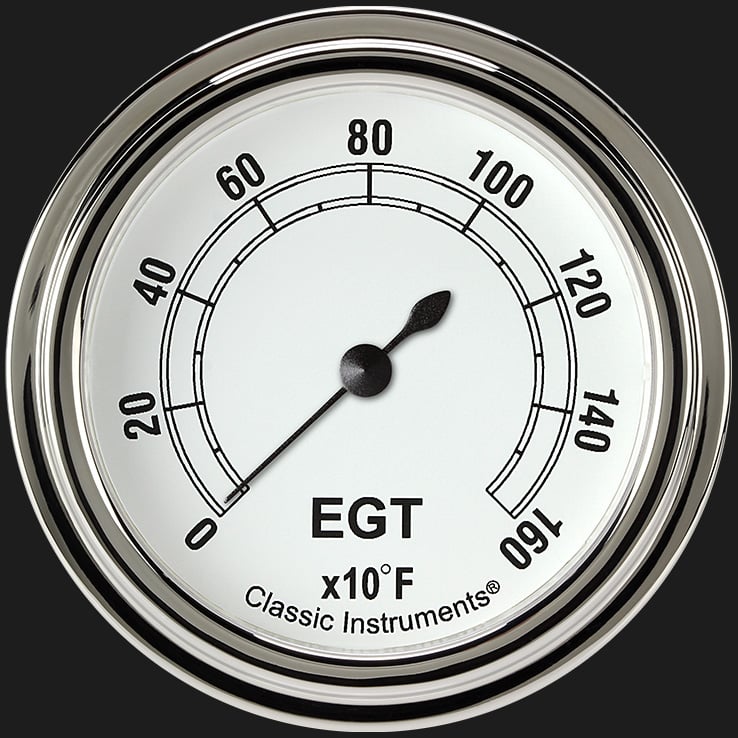 Classic Instruments CW398SLF Classic White 2 5/8" Exhaust Gas Temp. Gauge