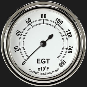Classic Instruments CW398SLF Classic White 2 5/8" Exhaust Gas Temp. Gauge