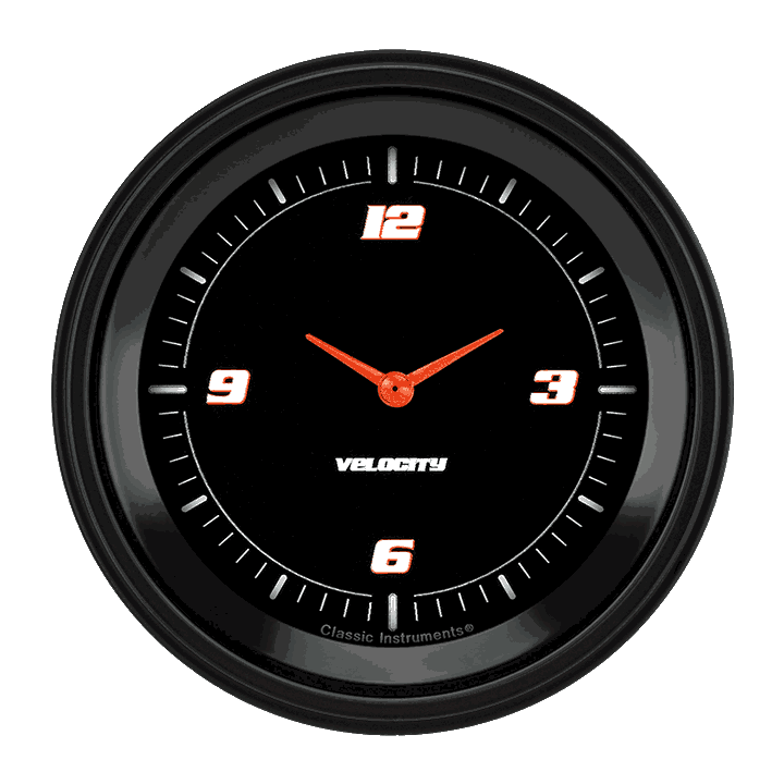 Classic Instruments VS93BBLF Velocity Black - Clock Gauge 3-3/8"