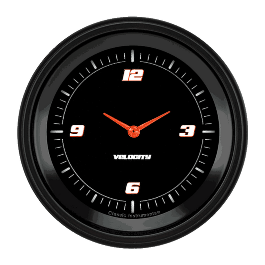 Classic Instruments VS93BBLF Velocity Black - Clock Gauge 3-3/8"