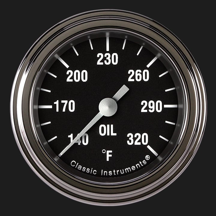 Classic Instruments HR128SLF Hot Rod - Oil Temp Gauge Full Sweep 2-1/8"
