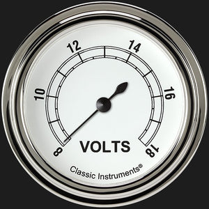 Classic Instruments CW330SLF Classic White 2 5/8" Voltage Gauge