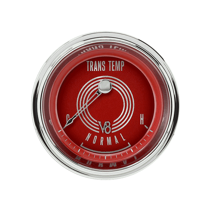 Classic Instruments V8RS27SHC V8 Red Steelie - Transmission Temp Gauge 2-1/6"