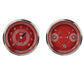 Classic Instruments V8RS05SHC V8 Red Steelie - 4 Gauge Set 3-3/8" Speedo, Tacho & 2x Dual