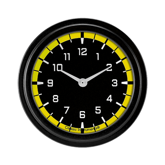 Classic Instruments AX92YBLF AutoCross Yellow 2 5/8" Clock