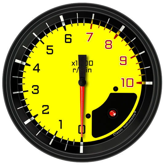 Classic Instruments AX71YBLF Autocross Yellow - Tachometer 8K RPM 4-5/8"