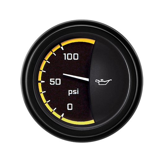 Classic Instruments AX81YBLF Autocross Yellow - Oil Pressure Gauge 2-1/8"