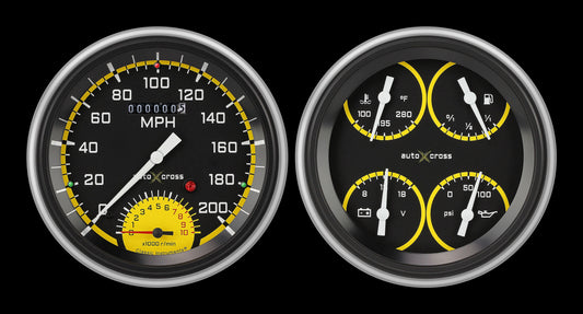 Classic Instruments CH51AXY62 AutoCross Yellow 51-52 Chevy Car Package