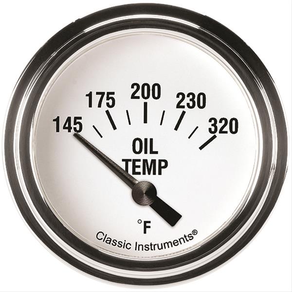 Classic Instruments WH228SLF White Hot 2 5/8" Oil Temp. Short Sweep