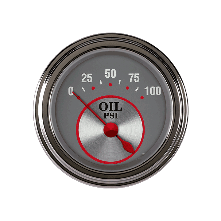 Classic Instruments SS81SLF Silver - Oil Pressure Gauge 2-1/8"