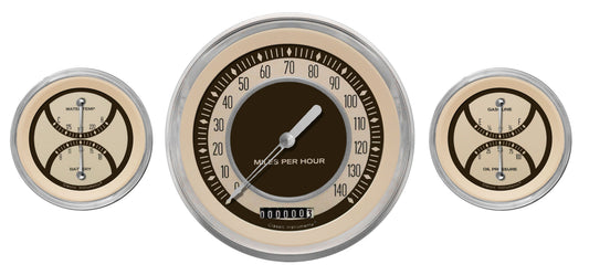 Classic Instruments NT64SLC Nostalgia VT - 3 Gauge Set 4-5/8" Speedo & 2x 3-3/8" Duals