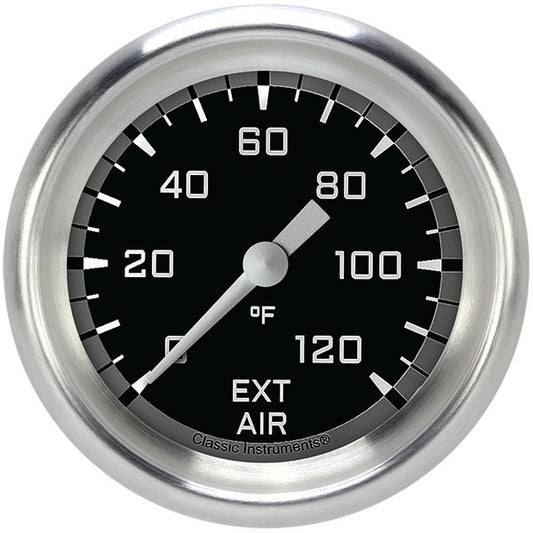 Classic Instruments AX399GAPF Autocross Gray 2 5/8" External Air Temp. Gauge
