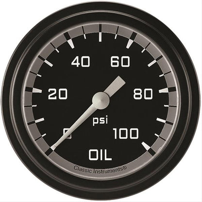 Classic Instruments AX381GBLF Autocross Gray 2 5/8" Oil Pressure Gauge