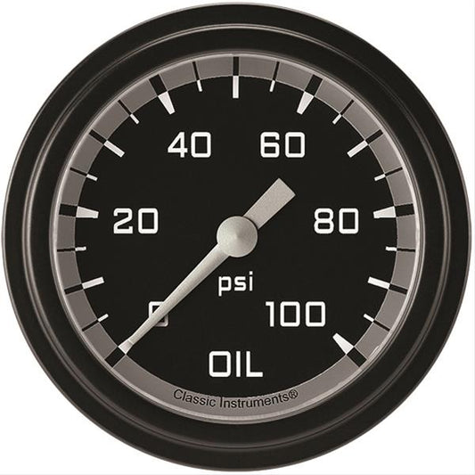Classic Instruments AX381GBLF Autocross Gray 2 5/8" Oil Pressure Gauge