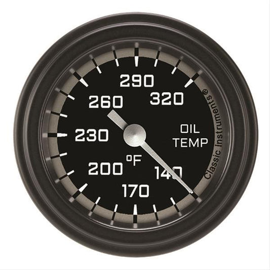 Classic Instruments AX128GBLF Autocross Grey - Oil Temp Gauge Full Sweep 2-1/8"