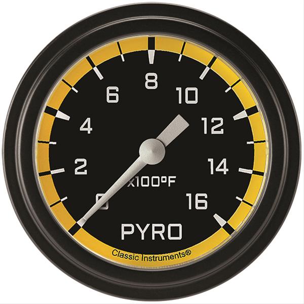 Classic Instruments AX398YBLF Autocross Yellow 2 5/8" Exhaust Gas Temp. Gauge