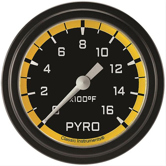 Classic Instruments AX398YBLF Autocross Yellow 2 5/8" Exhaust Gas Temp. Gauge