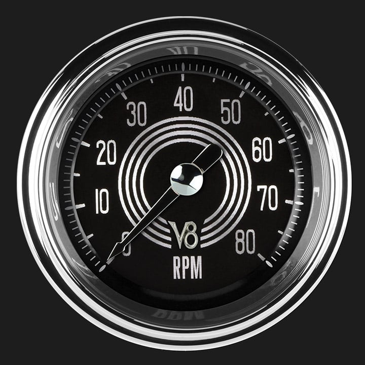Classic Instruments V8SR183SHC V8 Speedster 2-1/8" Tachometer