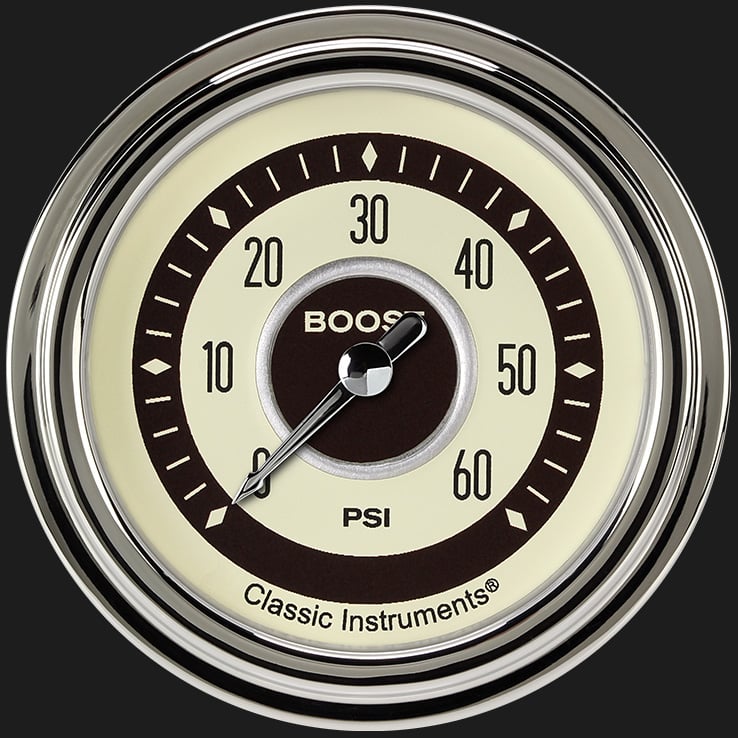 Classic Instruments NT343SLC Nostalgia VT 2 5/8" Boost Gauge, 60 psi
