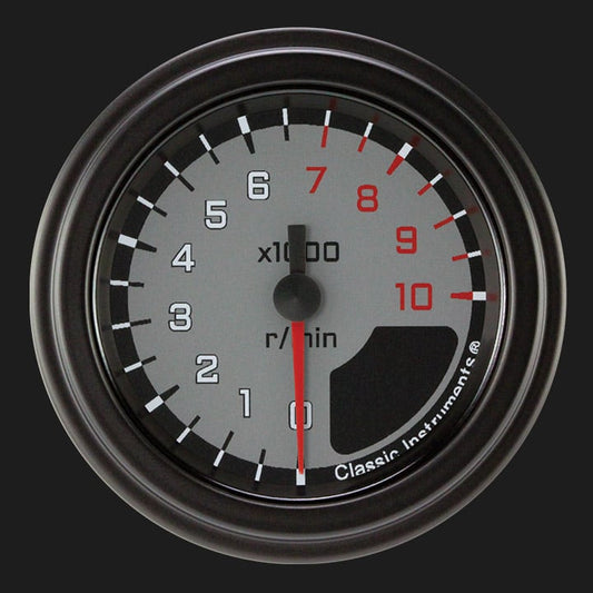Classic Instruments AX183GBLF Autocross Grey w/ Black Bezel 2-1/8" Tachometer