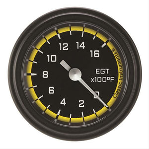Classic Instruments AX198YBLF Autocross Yellow 2 1/8" Exhaust Gas Temp. Gauge
