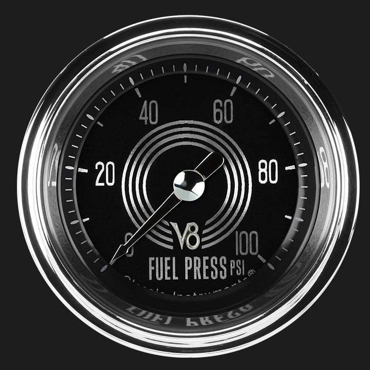 Classic Instruments V8SR146SHC V8 Speedster 2-1/8" Full Sweep Fuel Pressure 10