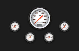 Classic Instruments VS154WBLF Velocity White Five Gauge Set 154