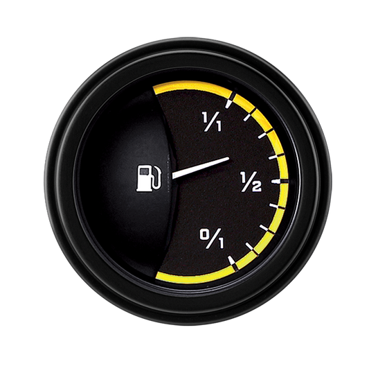 Classic Instruments AX12YBLF Autocross Yellow - Fuel Gauge 0-90 OHM 2-1/8"