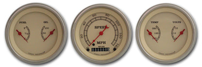 Classic Instruments VT04SLF Vintage - 3 Gauge Set 3-3/8" Speedo & 2x Dual
