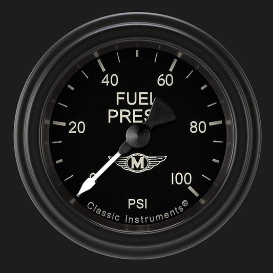 Classic Instruments MA146BLF Moal Bomber 2-1/8" Full Sweep Fuel Pressure 100ps