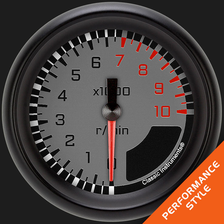 Classic Instruments AX383GBPF AutoCross Gray 2 5/8" Tachometer