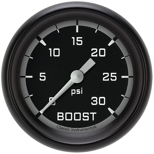 Classic Instruments AX342GBPF Autocross Gray 2 5/8" Boost Gauge, 30 psi