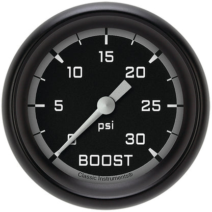 Classic Instruments AX342GBPF Autocross Gray 2 5/8" Boost Gauge, 30 psi