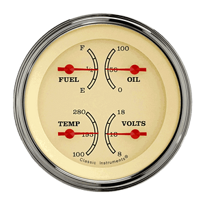 Classic Instruments VT76SLF Vintage - Quad Gauge 3-3/8" (240-33 OHM)