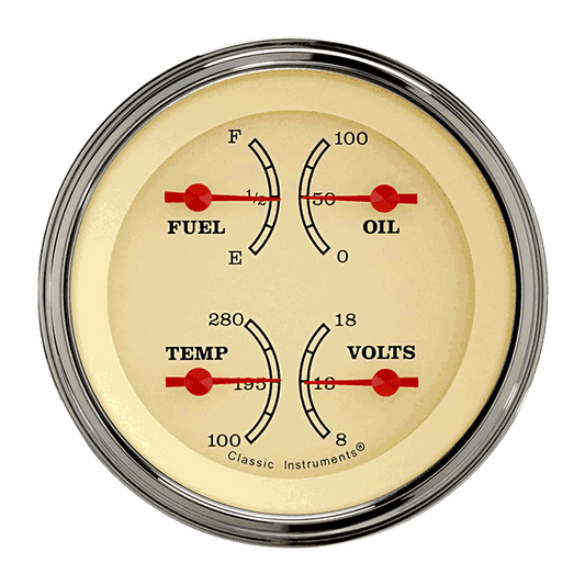 Classic Instruments VT76SLF Vintage - Quad Gauge 3-3/8" (240-33 OHM)