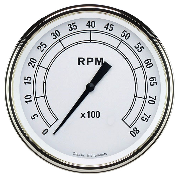 Classic Instruments CW71SLF Classic White - Tachometer 8K RPM 4-5/8"